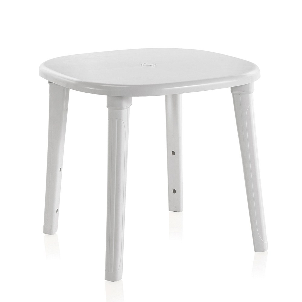 Mesa oval cancun, branca, para uso externo, 80 x 80 x 73 cm