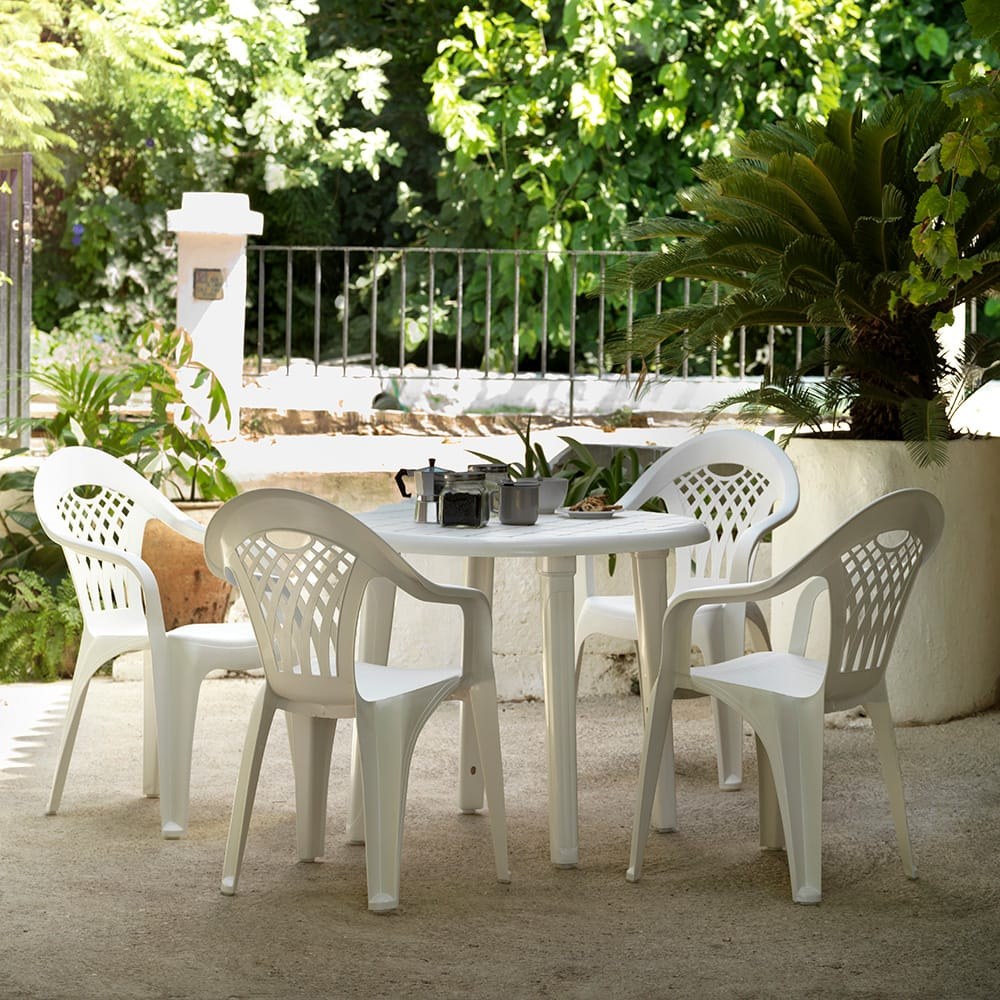Mesa oval cancun, branca, para uso externo, 80 x 80 x 73 cm - Image 2