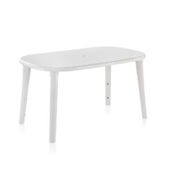 Mesa oval cancun, branca, para uso externo, 140 x 80 x 73 cm