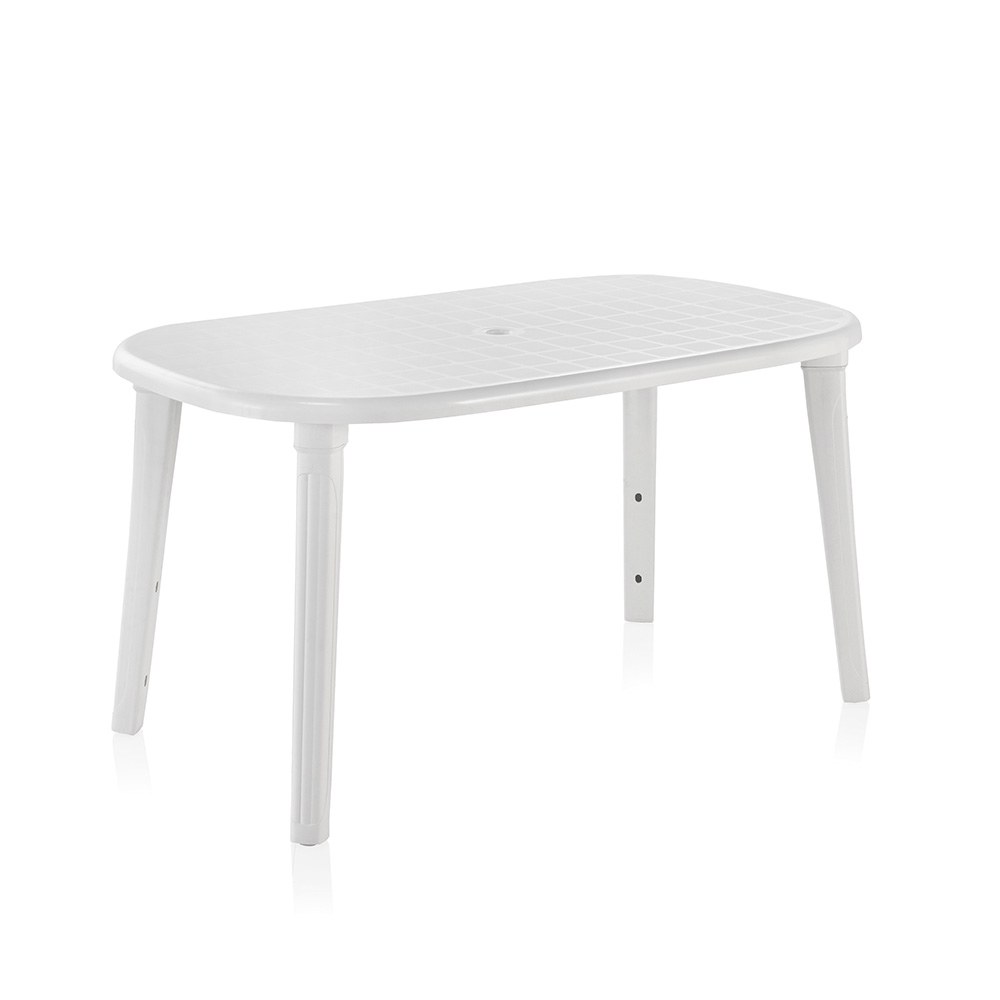 Mesa oval cancun, branca, para uso externo, 140 x 80 x 73 cm
