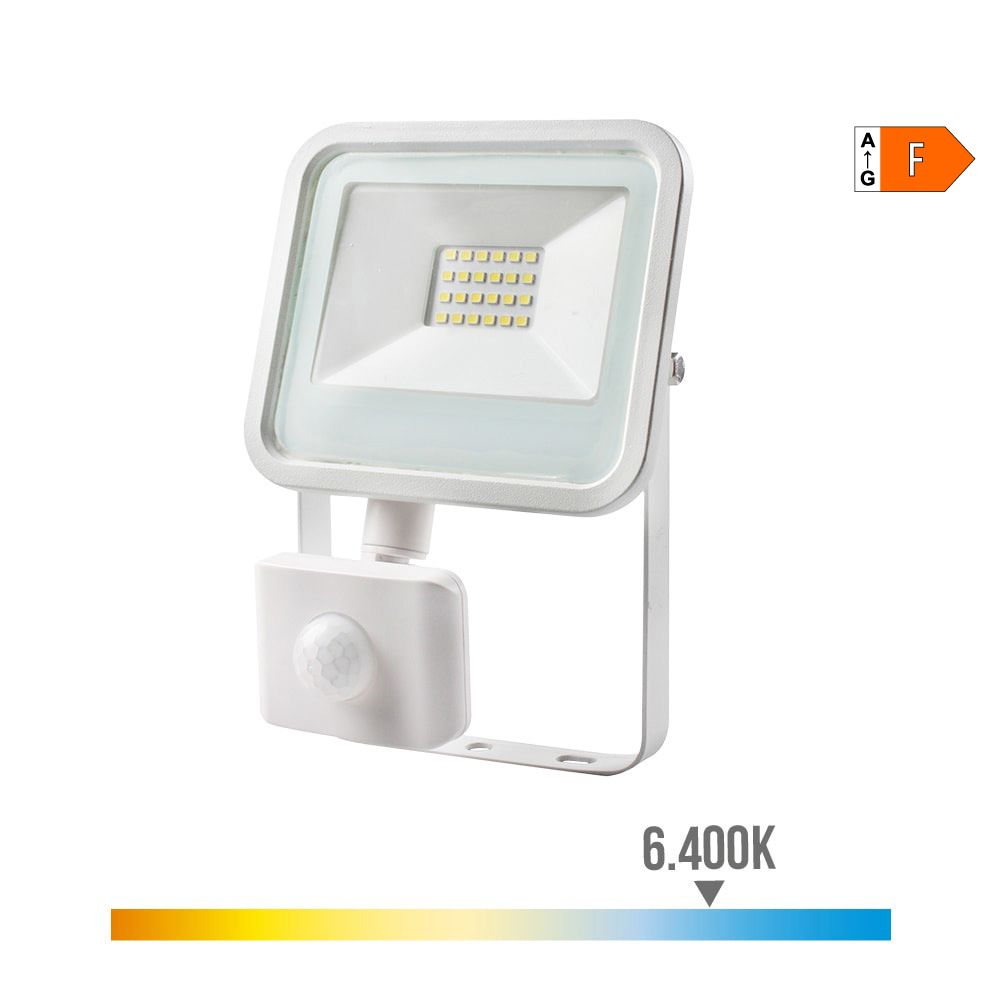 Foco projetor LED com sensor de presença 20 W, 1520 LM, 6400 K. LUZ fria, 12,4 x 4,5 x 15,8 cm