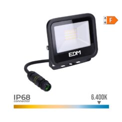 Projetor LED 20 W 1520 LM 6400 K LUZ fria black series, 12,4 x 2,8 x 10,6 cm