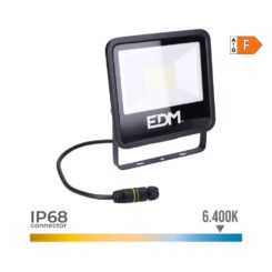 Projetor LED 50W 4000 LM 6400 K LUZ fria black series, 19,2 x 17,5 x 2,9 cm