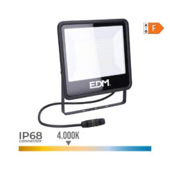 Foco projetor LED 100 W 8200 LM 4000 K LUZ diurna black series, 24,6 x 22,8 x 2,9 cm