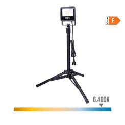 Foco projetor LED com tripé, 30 W, 2370 LM, 6400 K LUZ fria. black series