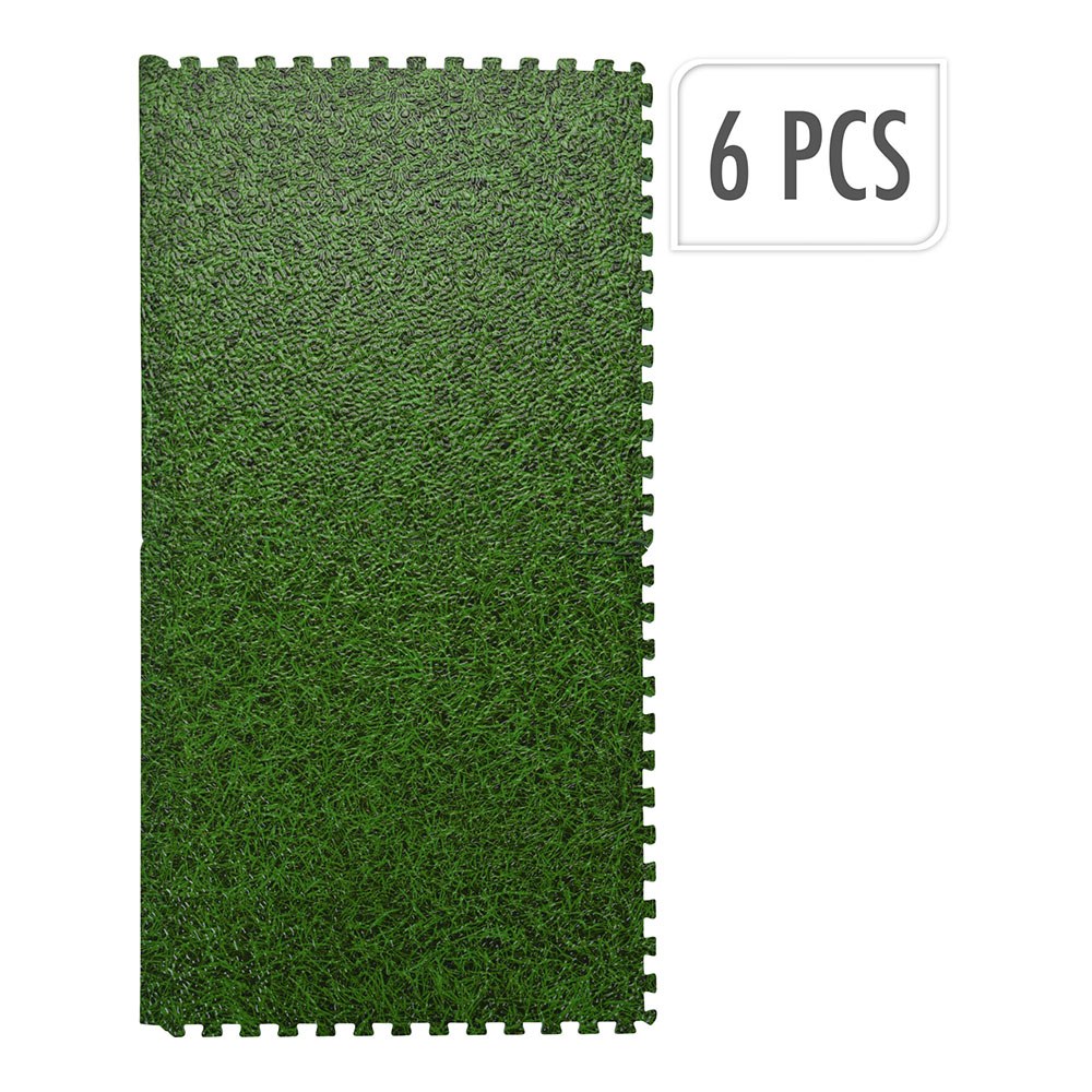 Piso tipo puzzle de espuma eva com design de relva 40 x 40 x 1 cm, 6 uds