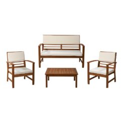 Conjunto de jardim madeira de acácia, 4 peças
