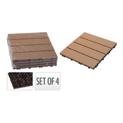 Losetas imitação madeira para terraço, 30 x 30 cm, 4 peças