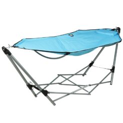 Cama de rede de descanso dobrável com suporte 240 x 80 x 75 cm