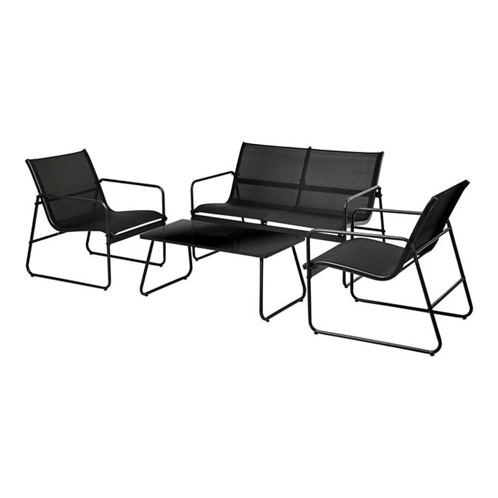 Conjunto de jardim preto de 4 peças