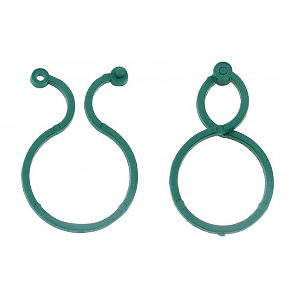Clips pvc para entutorar pequenas árvores, 4 x 2,7 cm, blíster 20 uds
