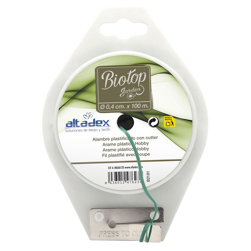 Arame plastificado verde, Ø2 mm x 100 m