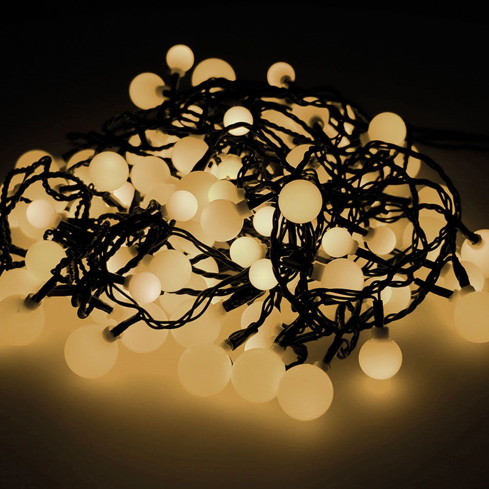 Grinalda "cherry" 120 leds em três tamanhos, LUZ quente, exterior, 9 m