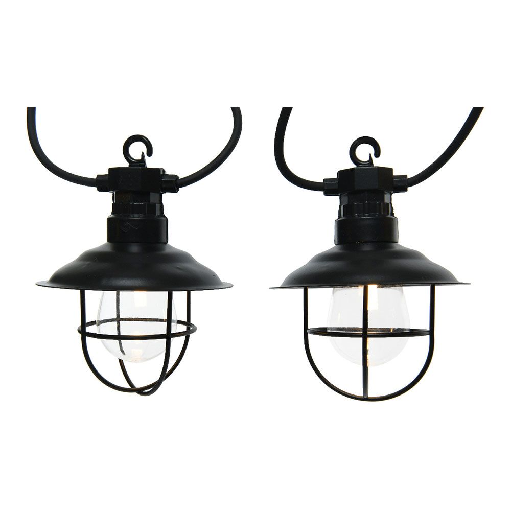Grinalda candeeiros 10 leds branco quente IP44 9,5m lumineo