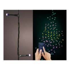 Grinalda dançante RGB 50 leds bluetooth, multicolor, para exteriores, 4,9 m
