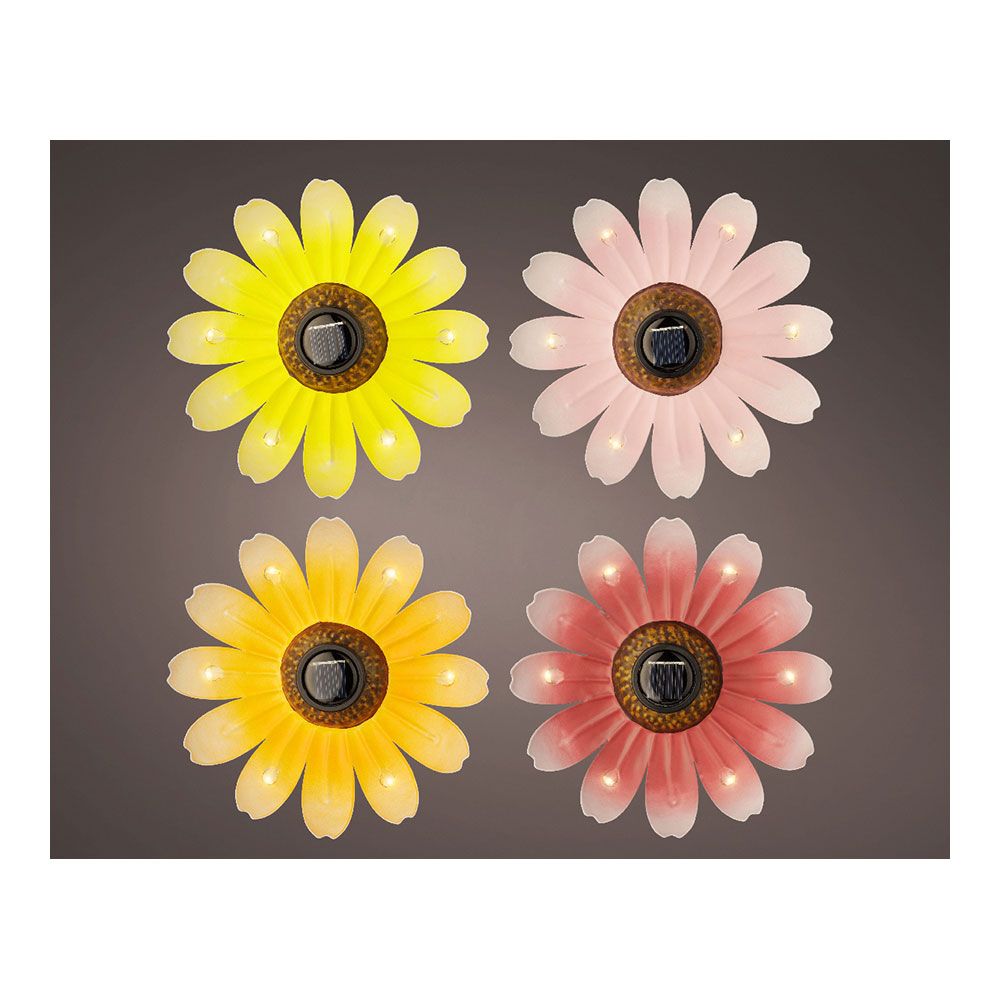 LUZ solar metálica em forma de flor Ø14x4cm cores sortidas - Image 2