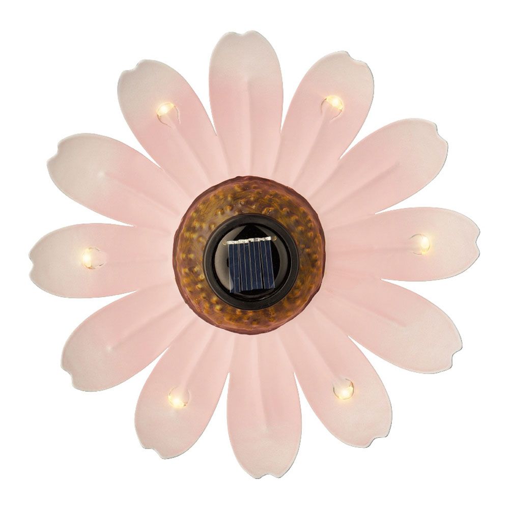 LUZ solar metálica em forma de flor Ø14x4cm cores sortidas - Image 3