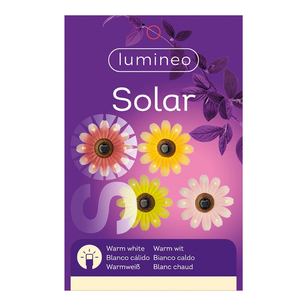 LUZ solar metálica em forma de flor Ø14x4cm cores sortidas - Image 6