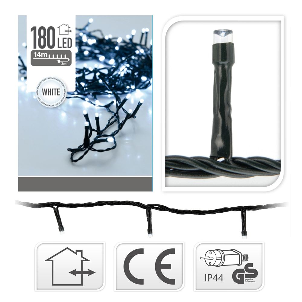 Grinalda fixa, 180 leds de LUZ fria, exterior, 13,5 m - Image 2