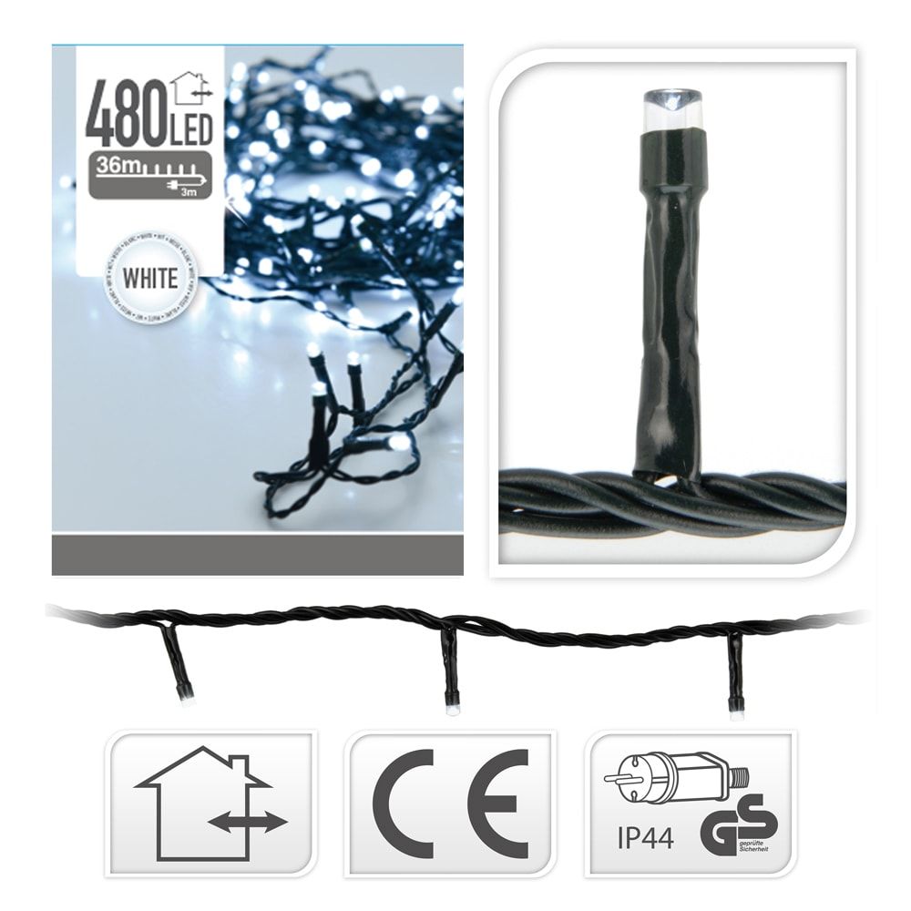 Grinalda fixa 480 leds de LUZ fria, exterior, 36 m - Image 2