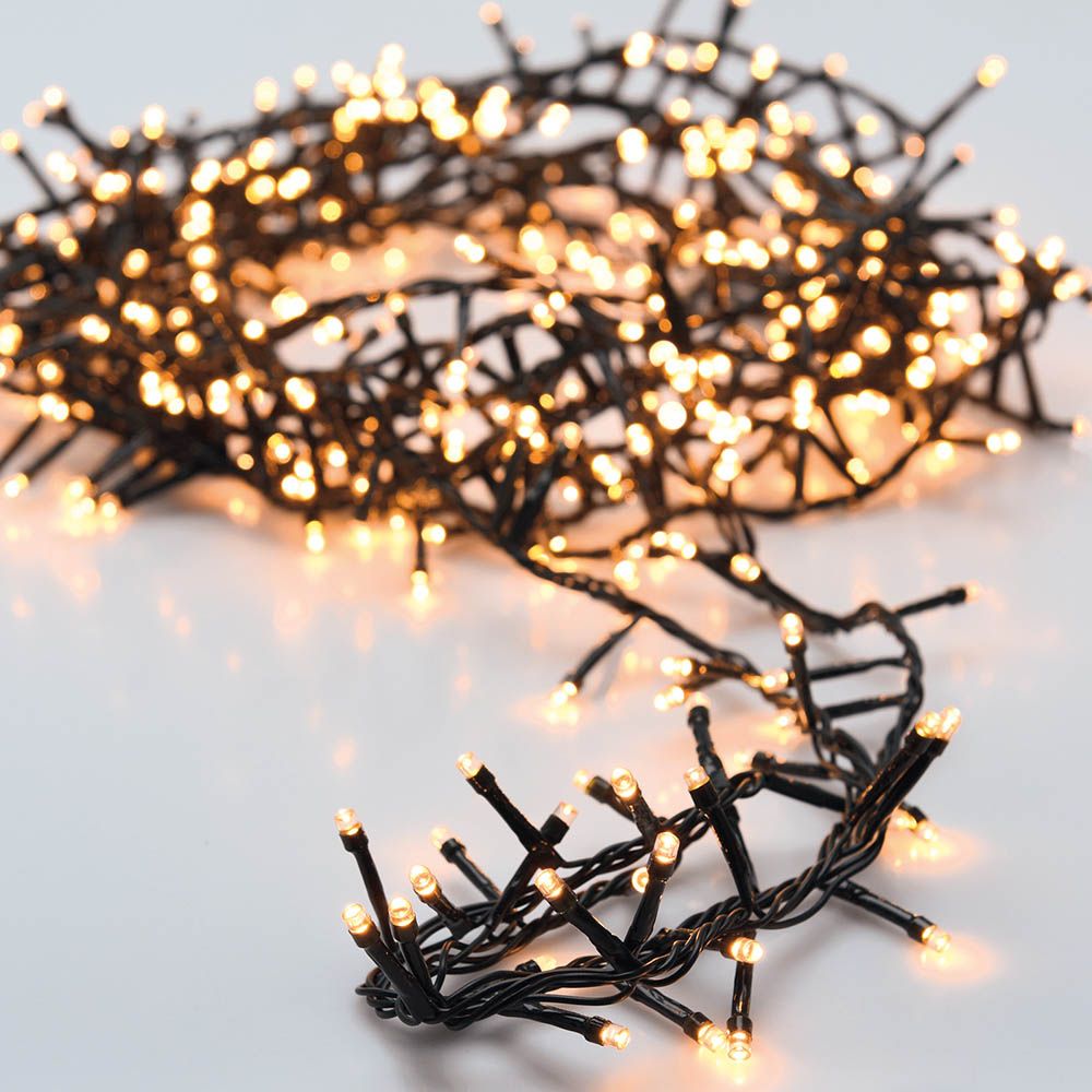Guirlanda multifunções, uso exterior, tipo espinho, luz quente, 400 leds, 8 m
