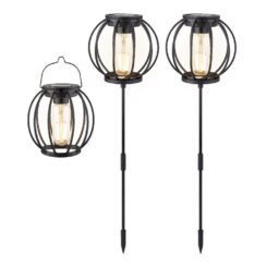 KIT 3 luzes solares de jardim Ø13x43cm 3lm
