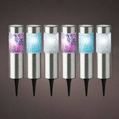 KIT 6 estacas solares modelo gaudi 22x6cm lumineo cores sortidas