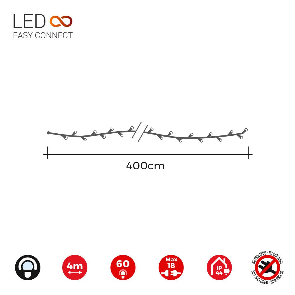 Grinalda easy-connect 60 leds branco frio 30V total 1,08W IP44 4m - Image 3
