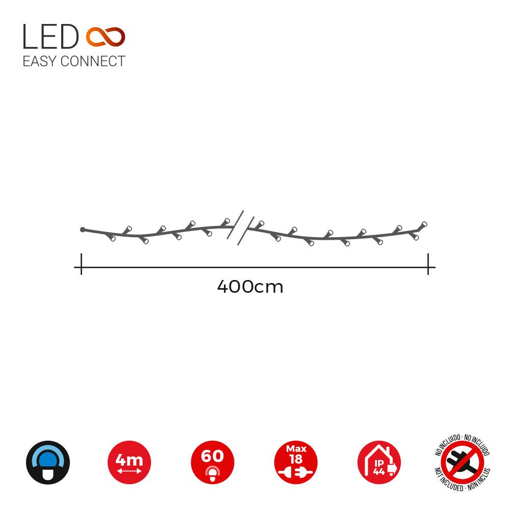 Grinalda easy-connect 60 leds azul 30V total 1,08W IP44 4m - Image 3