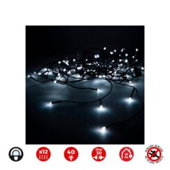 Cortina icicle easy-connect 12 tiras 40 leds branco frio 30V total 0,72W IP44 2x0,5m