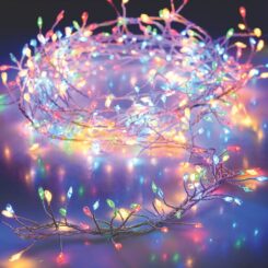 Guirlanda "tipo espinho" fixa, 100 leds, multicor, interior, 1 m