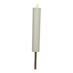 Vela solar efeito chama Ø4x90cm branca lumineo