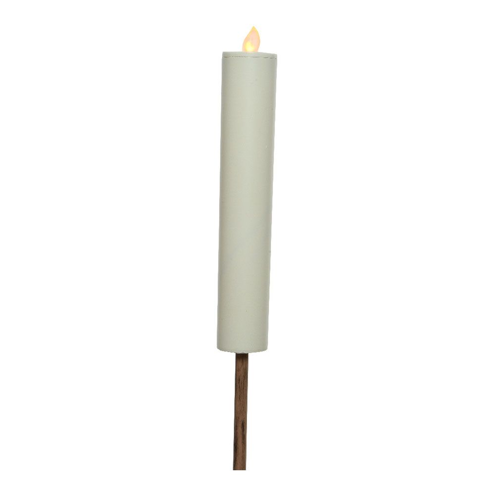 Vela solar efeito chama Ø4x90cm branca lumineo