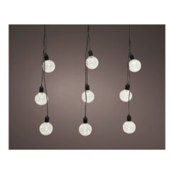 Grinalda lâmpadas em forma globo, 12 leds branco quente IP44 3m