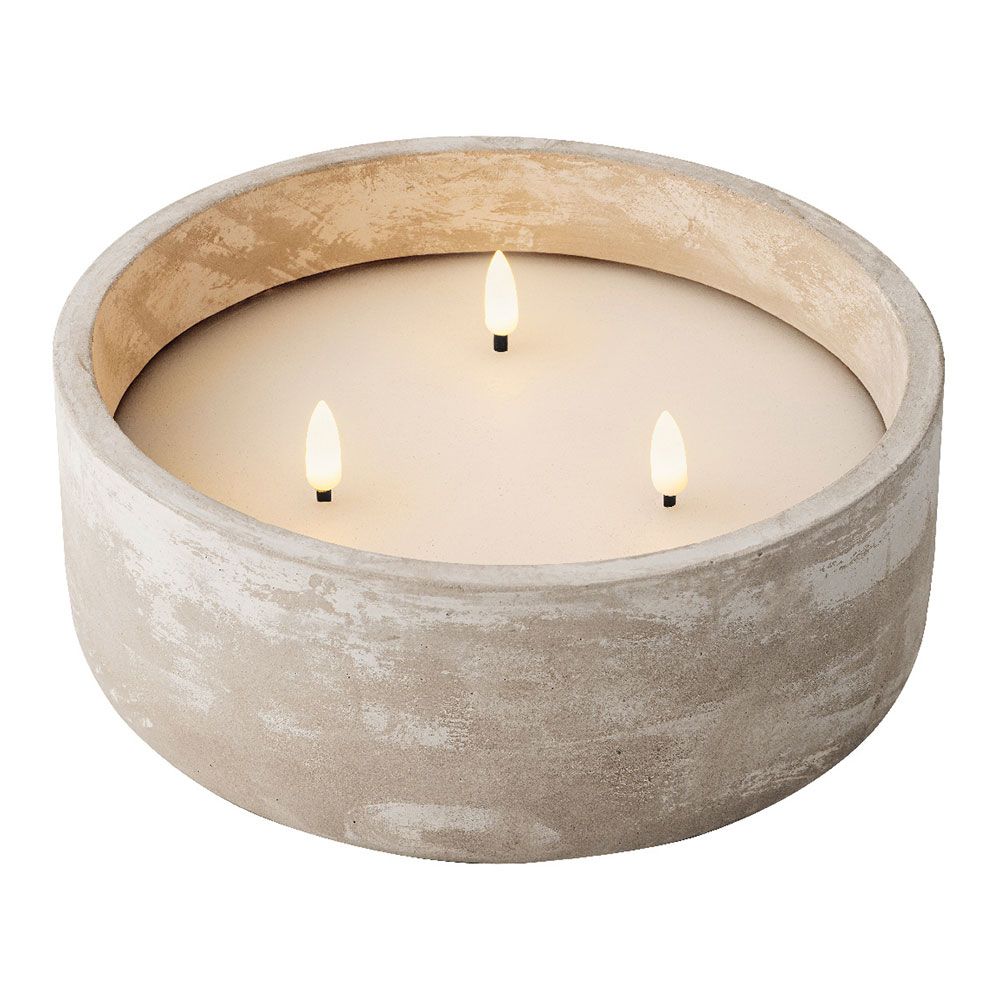 Vela a pilhas interior e exterior 28x8cm 3 leds efeito chama lumineo