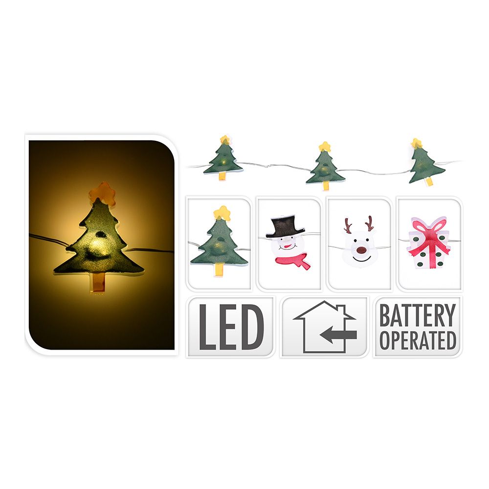 Grinalda a pilhas fixa 20 leds decorativos adornos de natal 1,05m cores/modelos sortidos - Image 2