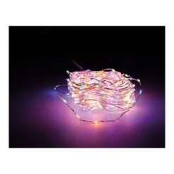 Grinalda micro LED extra dense multicor intermitente 14m 567 leds cabo prateado