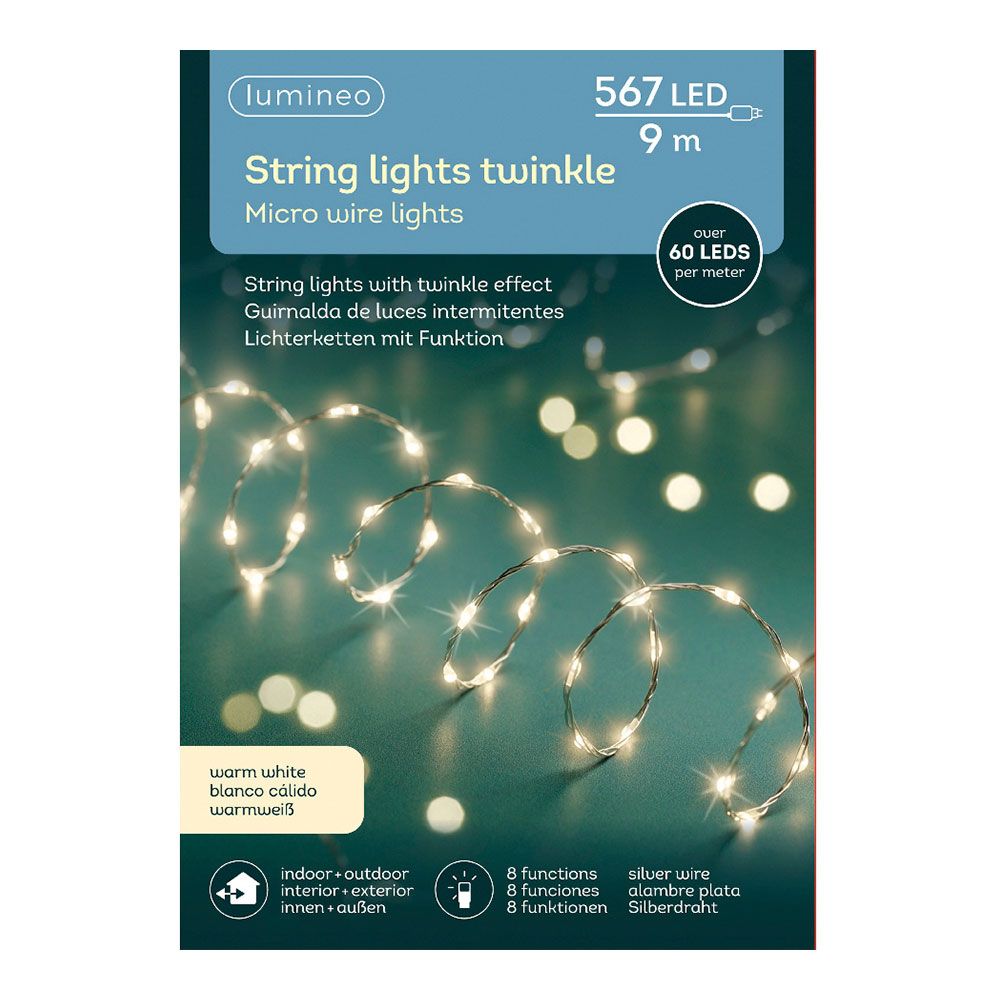 LUMINEO Guirlanda micro LED, 567 LEDs, multifuncional, luz quente, exterior, 9 m - Image 2