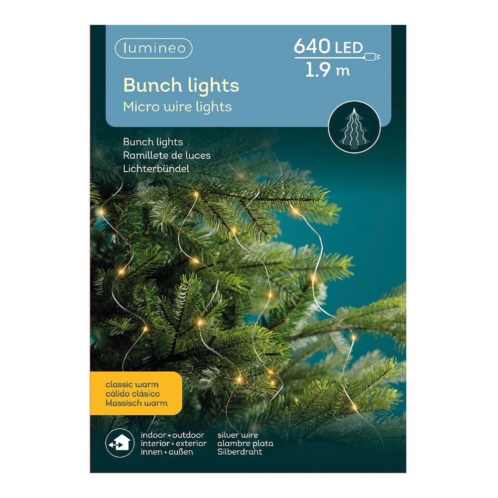 LUMINEO Guirlanda micro LED fixa, 640 LEDs, para árvore, luz quente, exterior, tiras de 1,9 m - Image 7