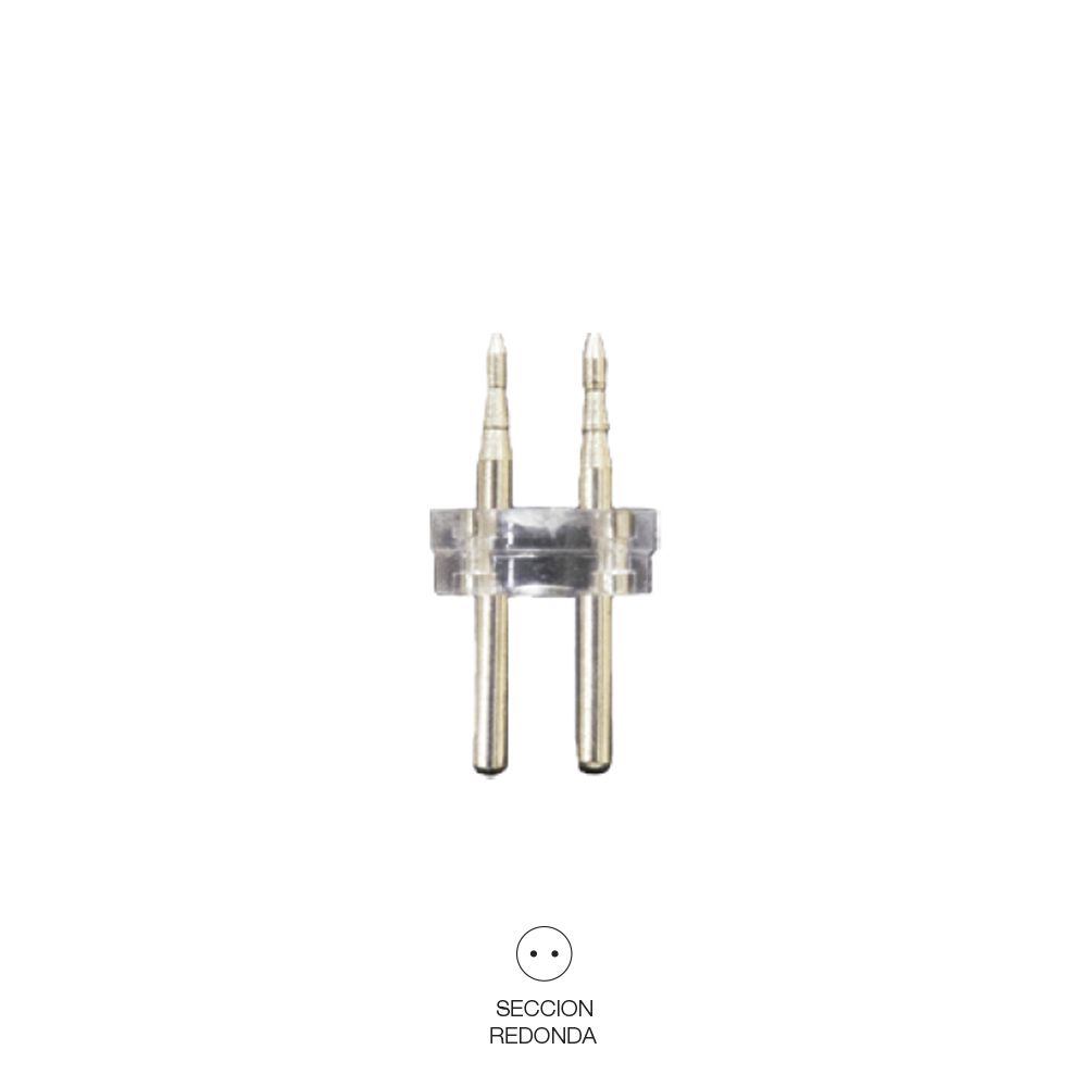 Conetor tubo flexilux/flexiled 13mm 2 vias "reto-ponta"
