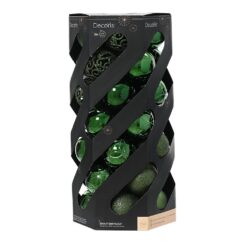 Bolas de decoração para árvore de natal Ø6 cm, verdes, caixa com 35 un