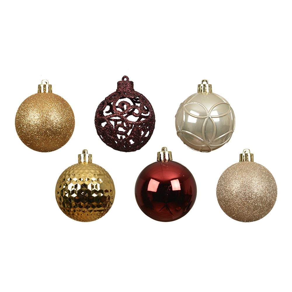 Bolas de decoração para árvore de natal, cores sortidas, caixa com 37 unidades. - Image 2