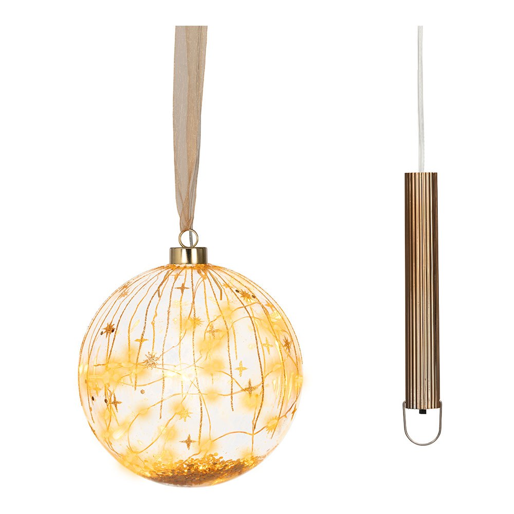Luz quente micro bola led, uso interno, bateria, ø14 cm, transparente com fio de cobre - Image 2