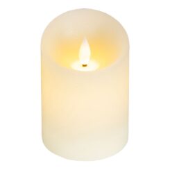 Vela de cera LED, com topo curvo, cor creme ø7,5 x 10,5 cm