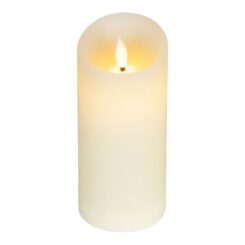 Vela de cera LED, com topo curvo, COR creme, Ø7,5 x 17 cm