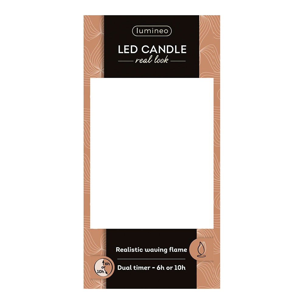 Vela de cera LED, com topo curvo, COR vermelha, Ø7,5 x 12,5 cm - Image 2