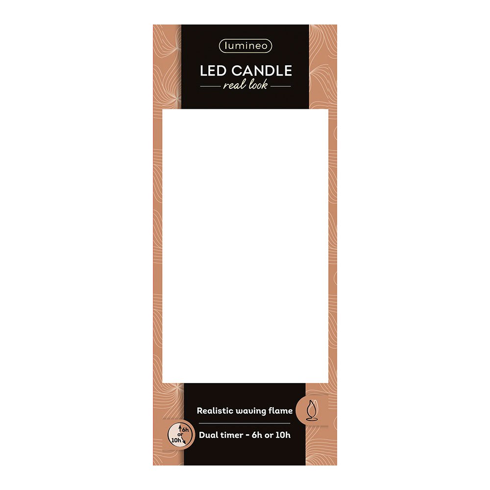 Vela de cera LED, com topo curvo, COR vermelha, Ø7,5 x 17 cm - Image 2