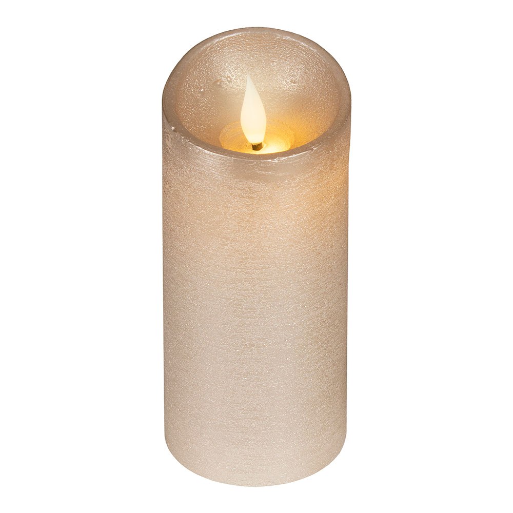 Vela LED de cera, com topo curvo, cor dourada ø7,5 x 17 cm