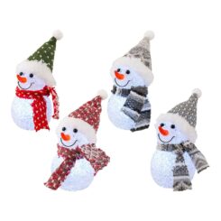 Boneco de neve com micro-led, para USO interno, vários modelos, Ø6 x 16 cm