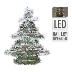 Árvore de natal de rattan com leds 40 cm